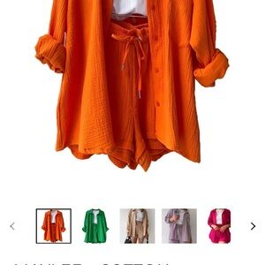 Orange Women's Button-Up Top